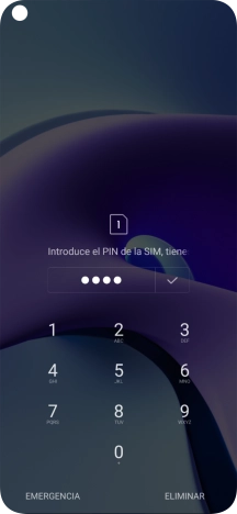 Si lo solicita el teléfono, introduce el código PIN y pulsa el icono de aceptar.