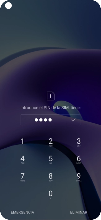 Si lo solicita el teléfono, introduce el código PIN y pulsa el icono de aceptar.