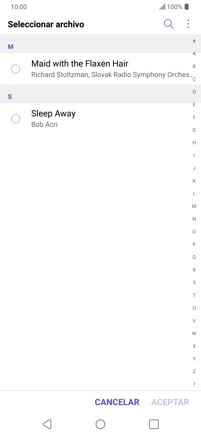 Pulsa los timbres de llamada deseados para escucharlos.