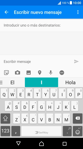 Abre una nota, un mensaje o un correo electrónico, de modo que el teclado esté visible en la pantalla y el teléfono esté listo para la entrada de texto.