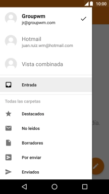 Pulsa la cuenta de correo electrónico deseada.