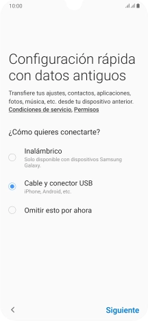 Pulsa Siguiente y sigue las indicaciones de la pantalla para transferir el contenido.