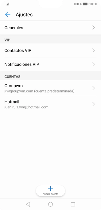 Pulsa la cuenta de correo electrónico deseada.