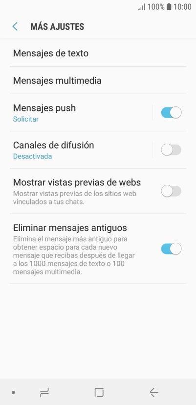 Pulsa Mensajes de texto.