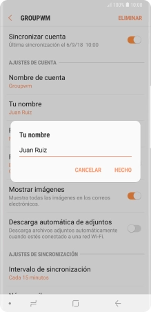 Introduce el nombre deseado y pulsa HECHO.