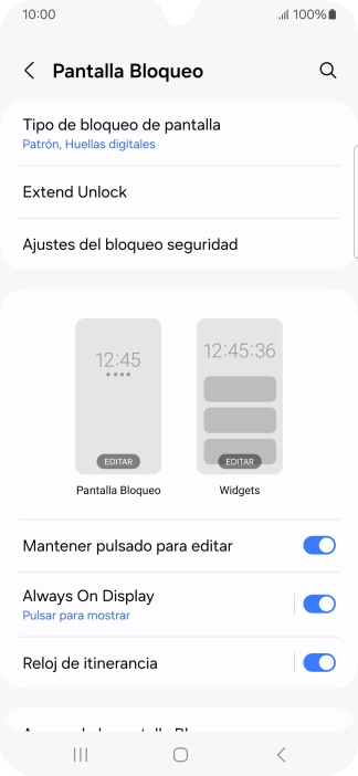 Pulsa Tipo de bloqueo de pantalla e introduce el código de seguridad extra que has creado anteriormente.