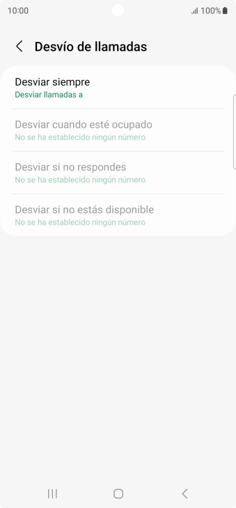 Pulsa el tipo de desvío deseado.