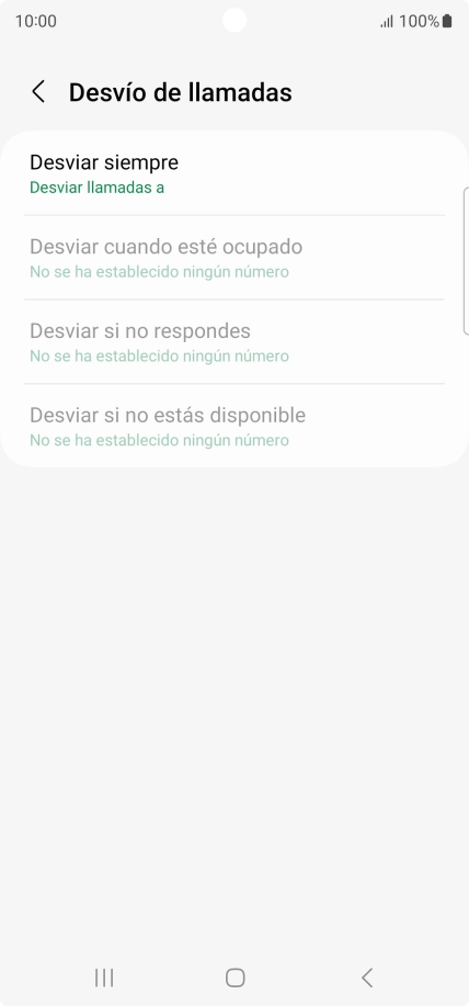 Pulsa el tipo de desvío deseado.