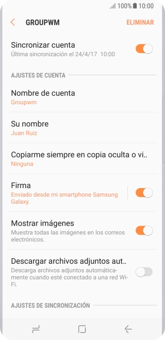 Pulsa Nombre de cuenta.