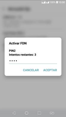 Introduce el código PIN2 y pulsa ACEPTAR.