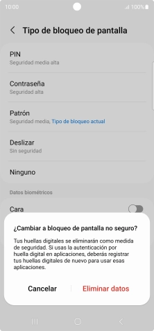 Pulsa Eliminar datos.