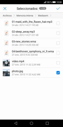 Pulsa el icono de aceptar.