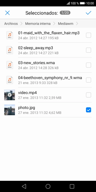 Pulsa el icono de aceptar.