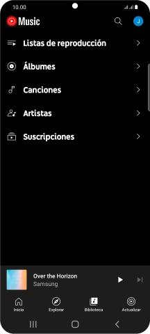 Pulsa una categoría y desplázate al archivo de música deseado.