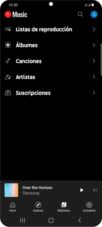 Pulsa una categoría y desplázate al archivo de música deseado.