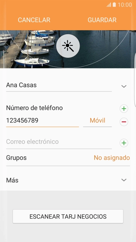 Pulsa en el campo junto al número de teléfono.