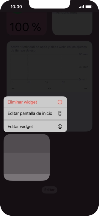 Pulsa Eliminar widget.