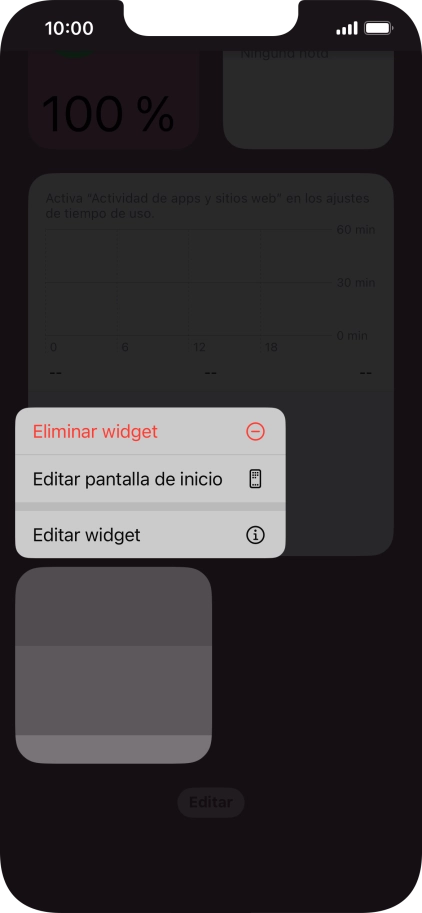 Pulsa Eliminar widget.
