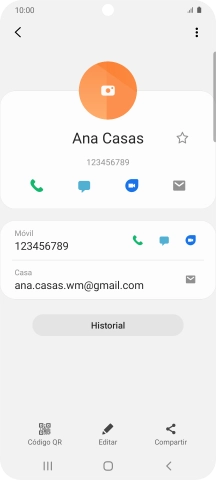 Pulsa el icono de llamada junto al número deseado.