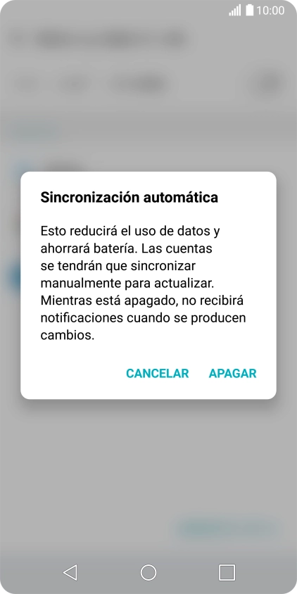 Si desactivas la función, pulsa APAGAR.