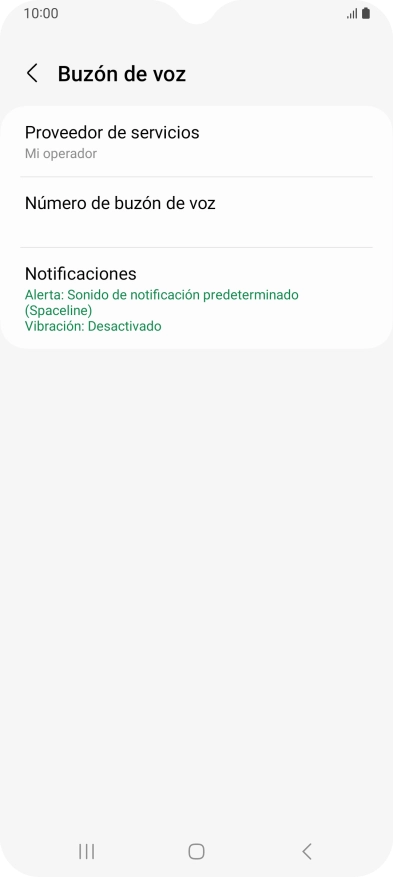 Pulsa Número de buzón de voz.