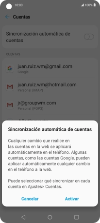 Si activas la función, pulsa Activar.