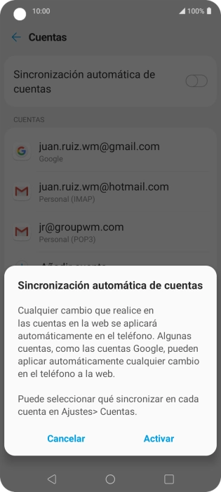 Si activas la función, pulsa Activar.
