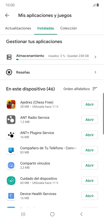 Pulsa la app deseada.