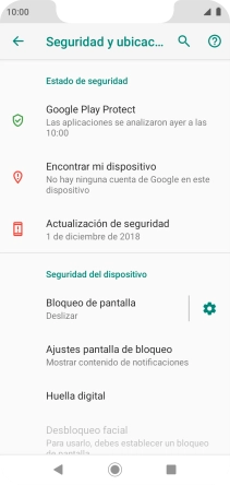 Pulsa Huella digital.