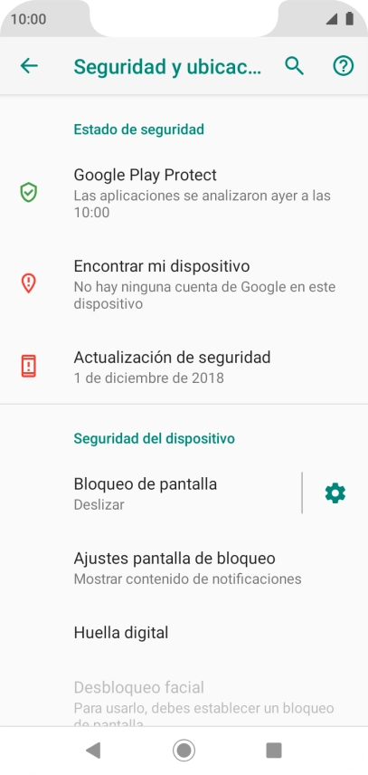 Pulsa Huella digital.