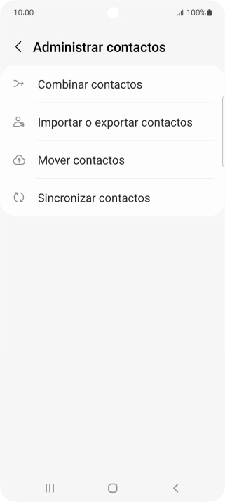 Pulsa Importar o exportar contactos.