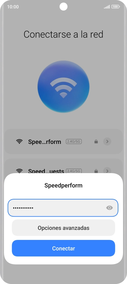 Introduce la contraseña de la red wifi y pulsa Conectar.