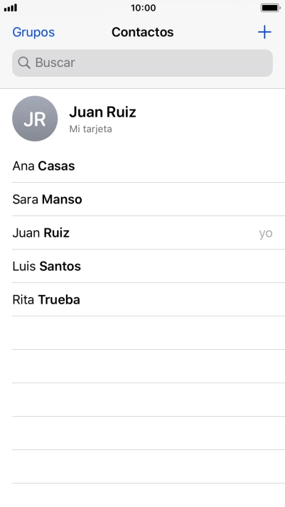 Pulsa el icono de nuevo contacto.