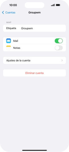 Pulsa Ajustes de la cuenta.