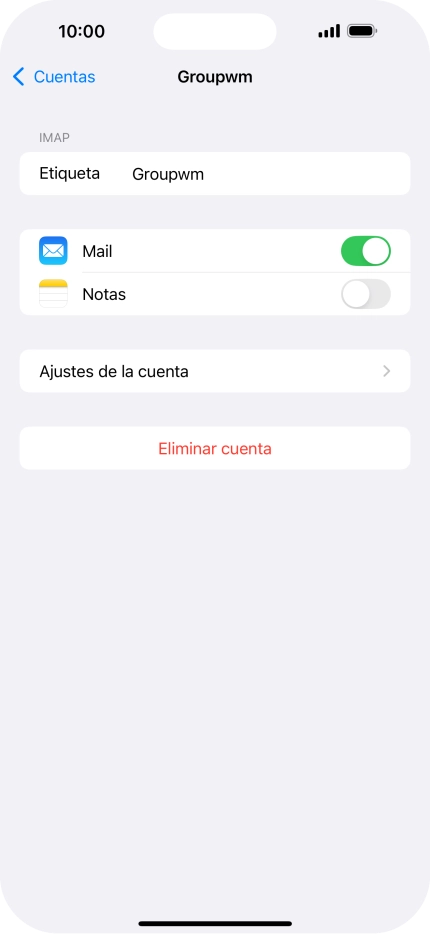 Pulsa Ajustes de la cuenta.