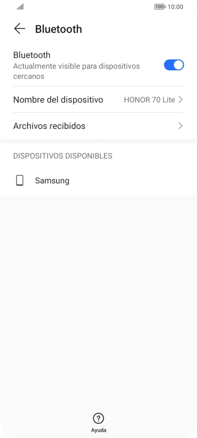 Pulsa el dispositivo Bluetooth deseado y sigue las indicaciones de la pantalla para vincular el dispositivo al teléfono.