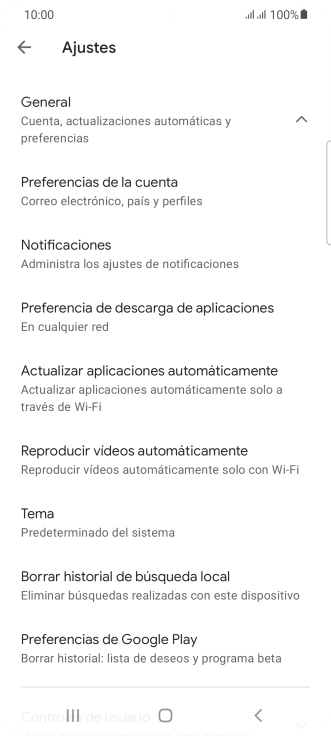 Pulsa Actualizar aplicaciones automáticamente.