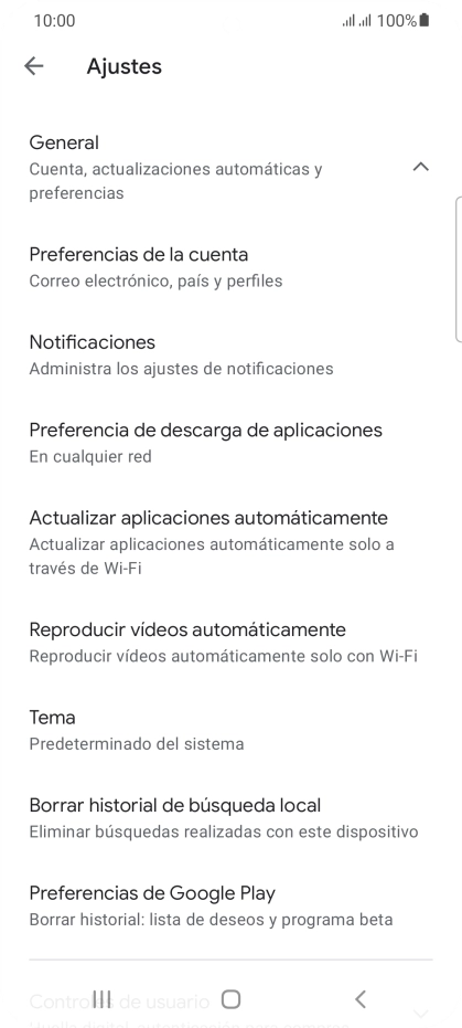 Pulsa Actualizar aplicaciones automáticamente.