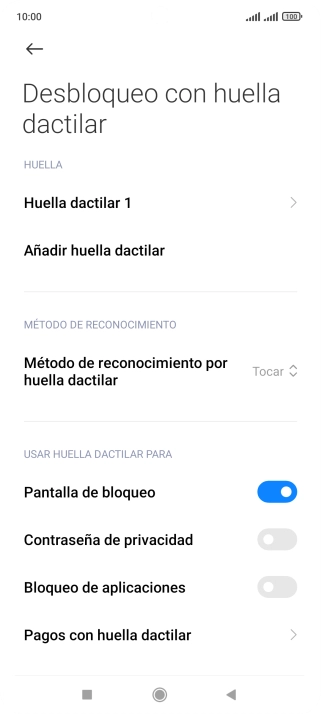 Pulsa  el indicador junto a los ajustes deseados para activarlos o desactivarlos.