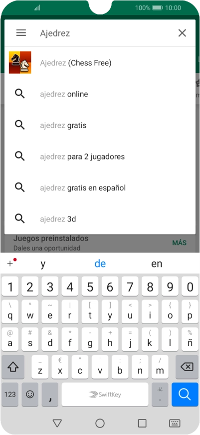 Introduce el nombre del tema o de la app y pulsa el icono de búsqueda.