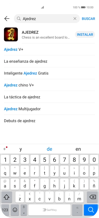 Introduce el nombre del tema o de la app y pulsa el icono de búsqueda.