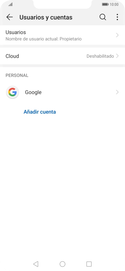 Pulsa la cuenta deseada.