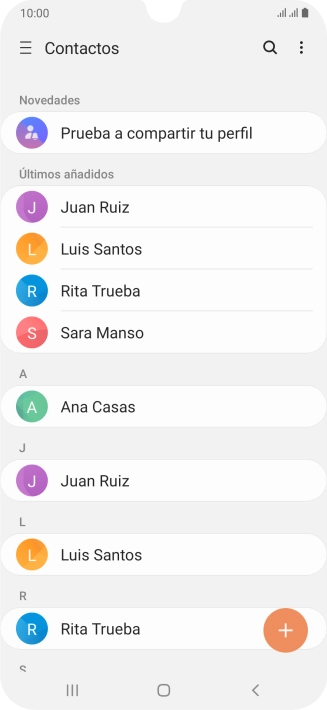 Pulsa el contacto deseado.