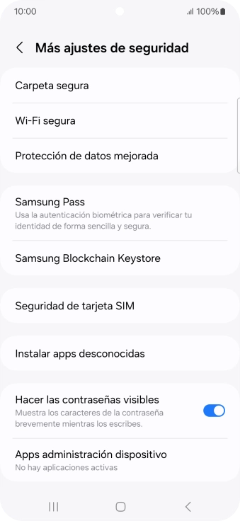 Pulsa Seguridad de tarjeta SIM.