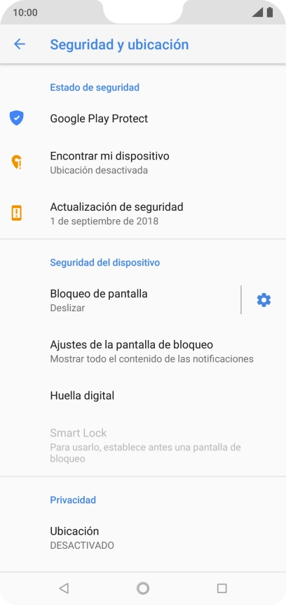 Pulsa Huella digital.