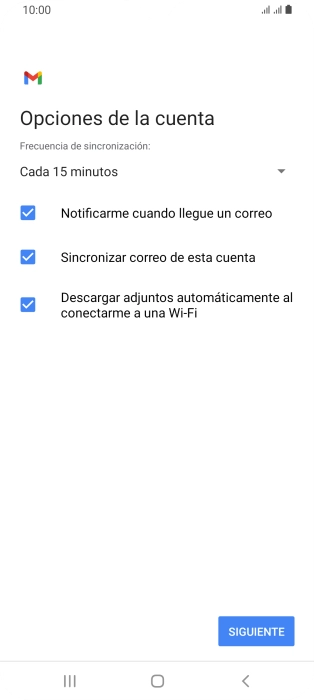 Si aparece en la pantalla esta imagen, tu cuenta de correo electrónico ha sido reconocida y configurada automáticamente. Sigue las indicaciones de la pantalla para introducir más información y terminar la configuración.