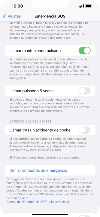 Pulsa el indicador junto a 