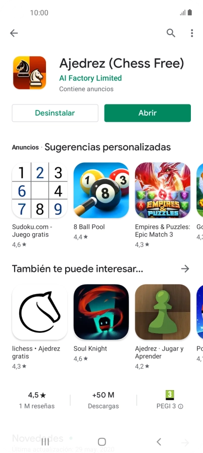 Pulsa la tecla de inicio para terminar y regresar a la pantalla de inicio.