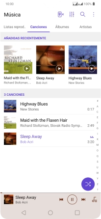 Pulsa el título de la canción en la parte inferior de la pantalla.