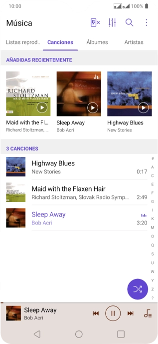 Pulsa el título de la canción en la parte inferior de la pantalla.